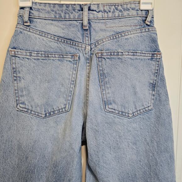 Zara Stonewashed Distressed High Waisted High Rise Jeans Size 4 - Picture 4 of 8